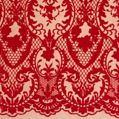 Ткань Сетка флок (красный)